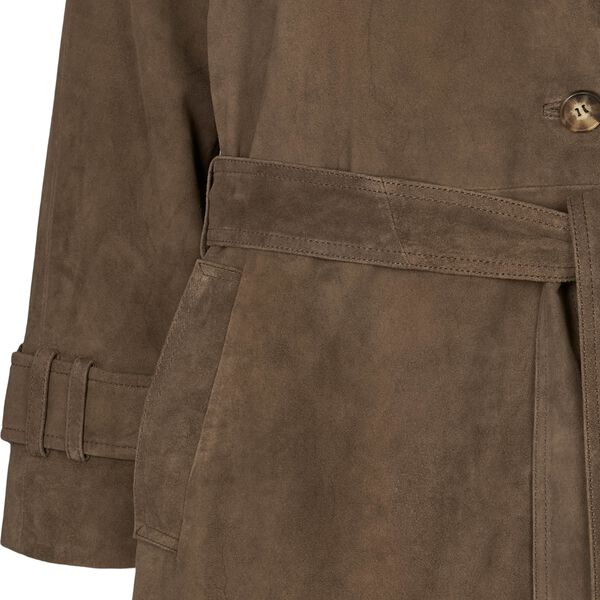 2847PBOElva suede long trench coat, smoke, PBO