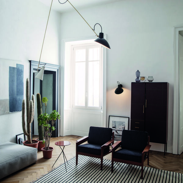 VV Cinquanta Wall Lamp with Switch, black/black, Astep