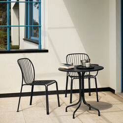 Thorvald SC96 Outdoor Café Table Round, warm black, &Tradition