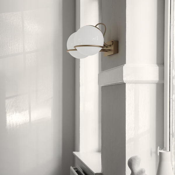 Model 237/2 Wall Lamp, opaline/champagne, Astep