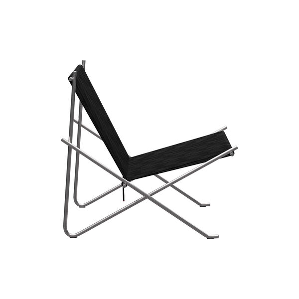 PK4&trade; stol, borstat rostfritt st&aring;l/svart, Fritz Hansen