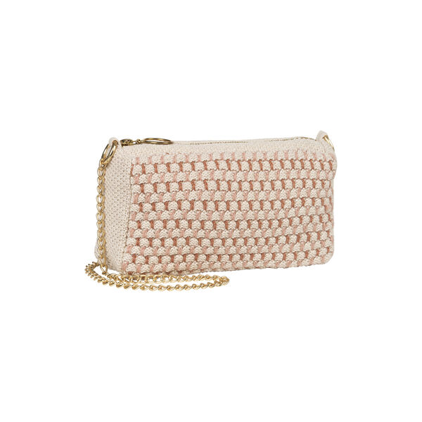 Stickad Clutch Kedja Multi, beige-rose-brown, By LOHN