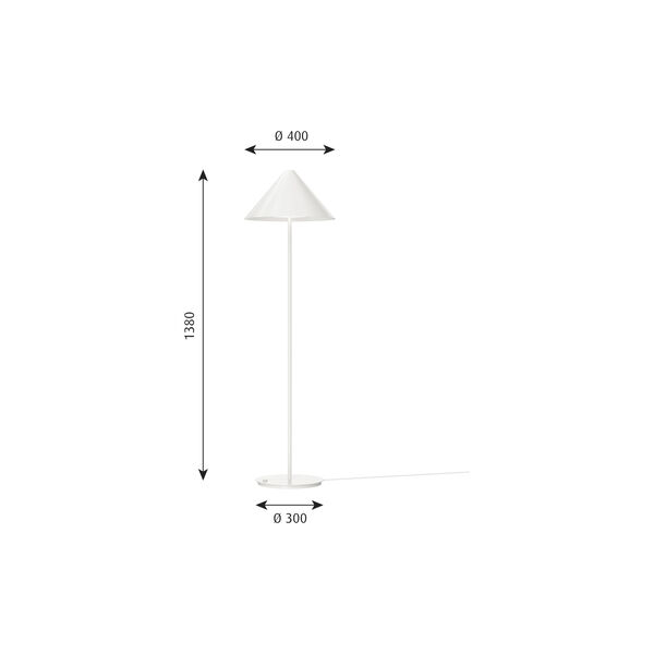 Keglen golvlampa, vit, Louis Poulsen