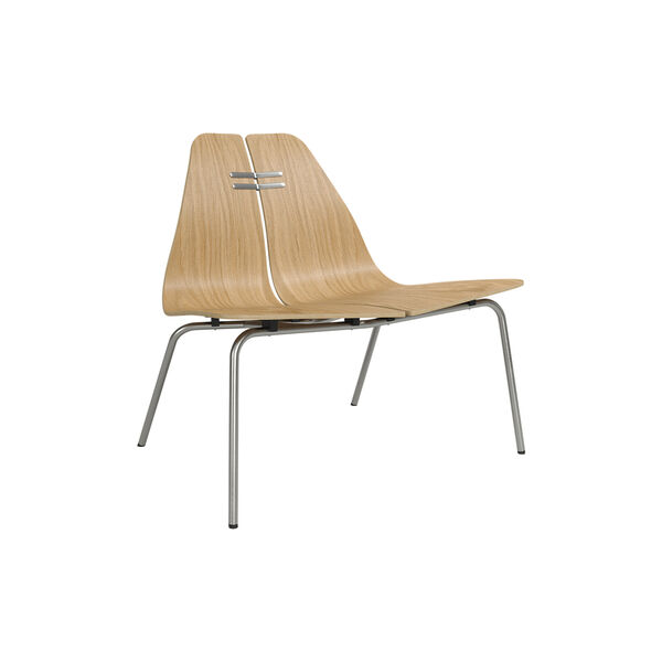 PK23&trade; Lounge Chair, klarlackerad ek/st&aring;l, Fritz Hansen
