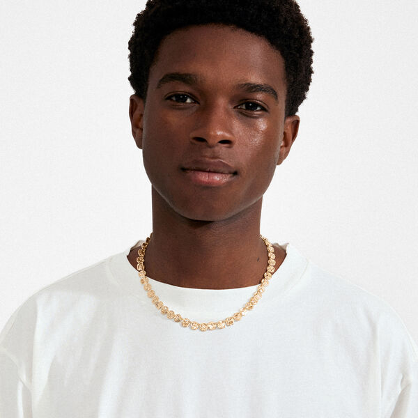 FIRE halsband, guldpl&auml;terat, Pilgrim