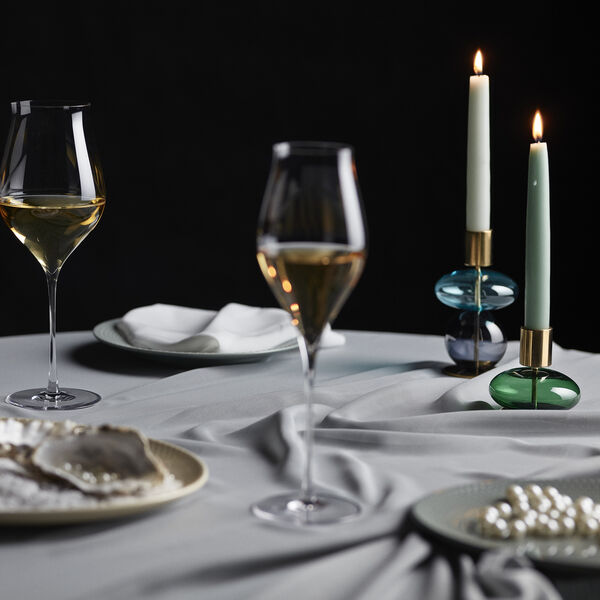 Bubble Ljusstake, bl&aring;/smoke, Holmegaard