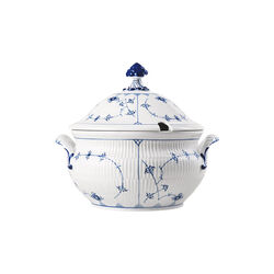 Blue Fluted Plain terrin med lock 460 cl, Royal Copenhagen