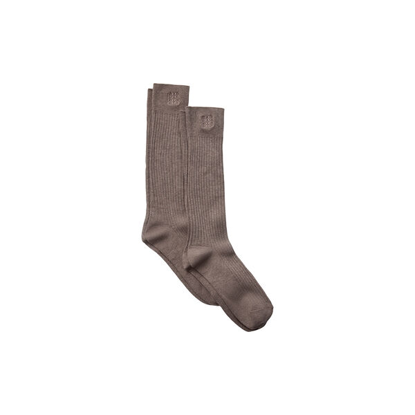 BEATHASW KNEE SOCK x 2, camel melange, Sofie Schnoor