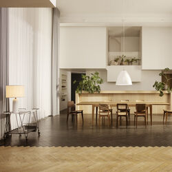 Gravity bordslampa, vit marmor/kanvas, GUBI