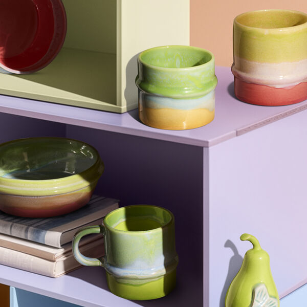 Poppery Mugg med handtag, apple green/mint, Kähler