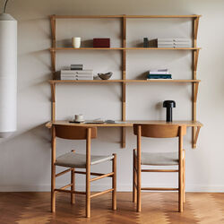 J39 Mogensen Chair with Seat Upholstery, vintage lacquered/natural canvas, Fredericia Furniture