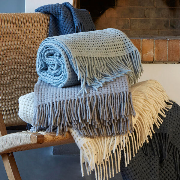 Basket pl&auml;d, bl&aring;, ELVANG