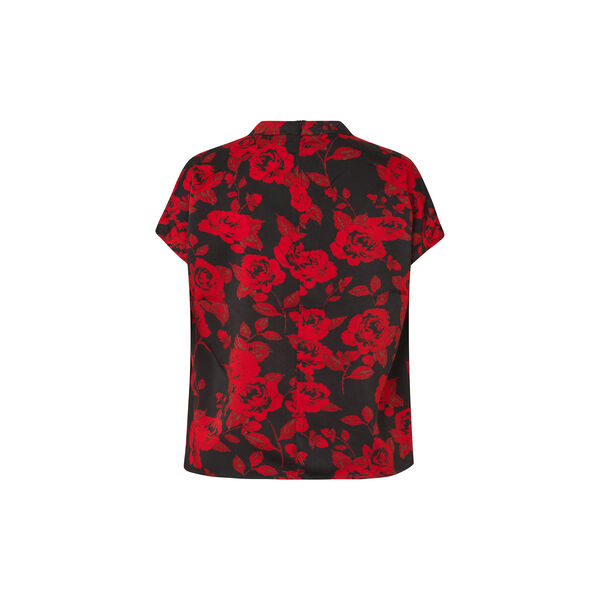 Ruthiemd print SS top, racing rose, Modström