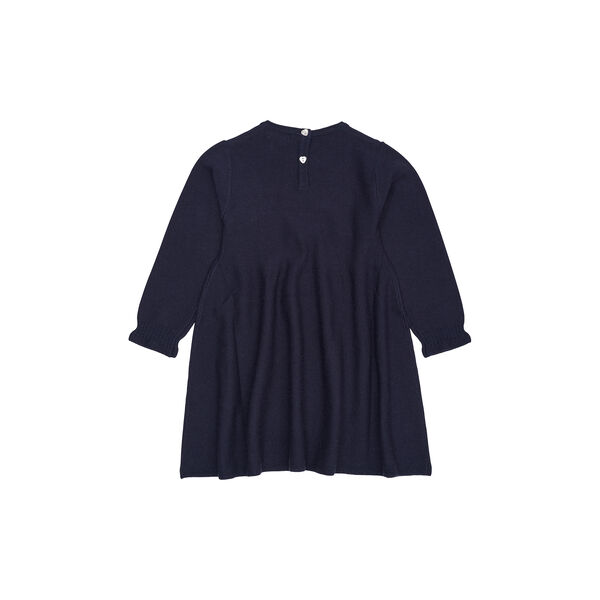 Merino LS Cable Dress w. Hearts, navy w. bubbelgum heart Merino LS Cable Dress w. Hearts, navy w. bubbelgum heart, Copenhagen Colors Organics
