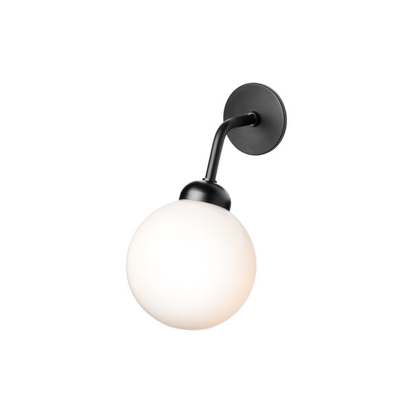 Apiales Hard-wired Wall Lamp, satin black/opal, Nuura