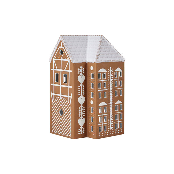 Gingerbread ljuslykta stor, brun, Kähler