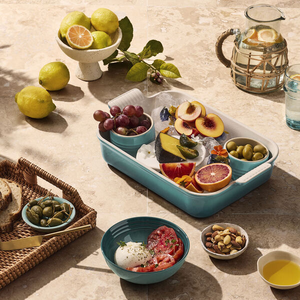 Heritage rektangul&auml;rt fat 32 cm, bleu riviera, Le Creuset