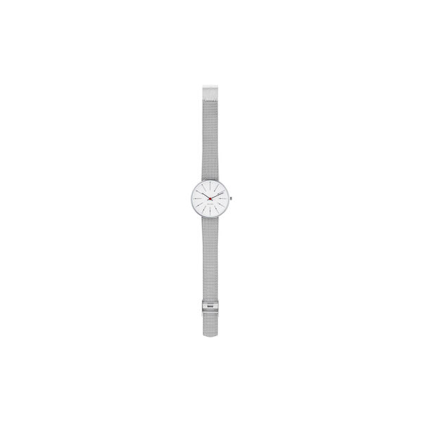 Bankers armbandsur, white/steel/matt steel, Arne Jacobsen Watches