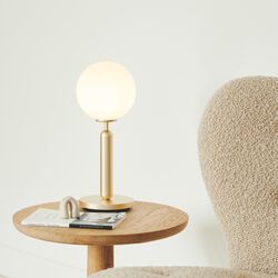 Miira Table Lamp, brass/opal, Nuura
