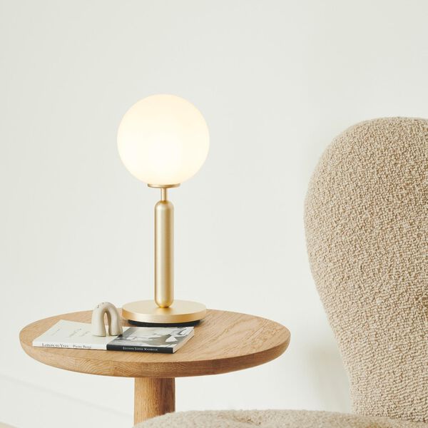 Miira Table Lamp, brass/opal, Nuura