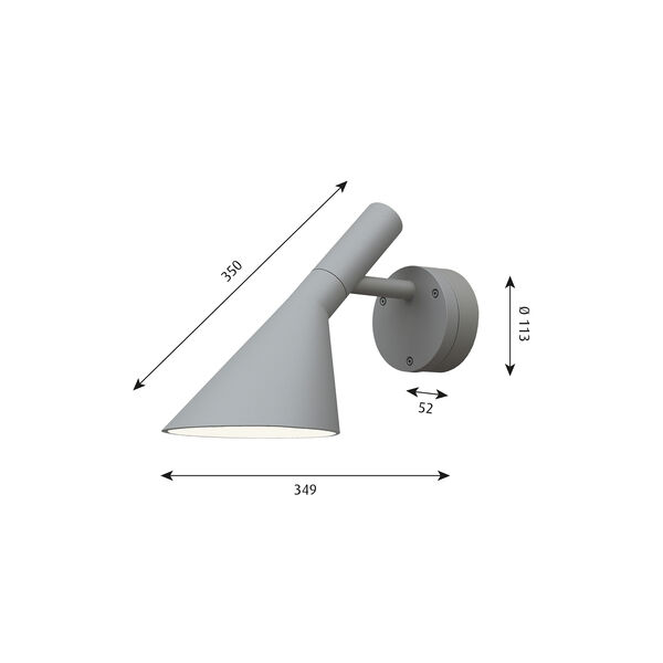 AJ 50 vägglampa, grå AJ 50 vägglampa, grå, Louis Poulsen