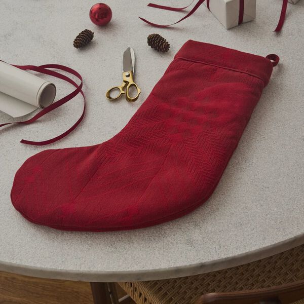 CHRISTMAS&nbsp;Julstrumpa, deep red, Georg Jensen Damask