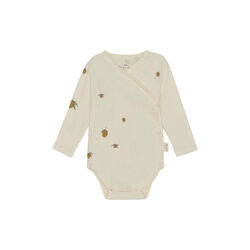 Långärmad body till nyfödd, lemon, Konges Sløjd