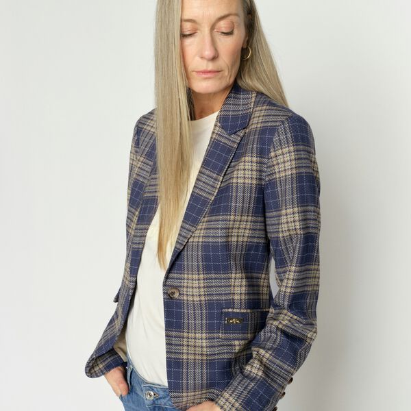 MMBlake Chec Blazer, crown blue, MOS MOSH