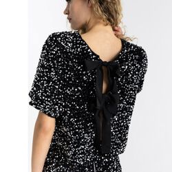 Sequins jacket with ribbons, black/silver, Coster Copenhagen