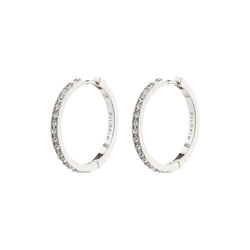 EBNA stora crystal hoops, silver-plated, Pilgrim