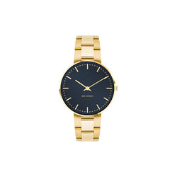 City Hall armbandsur, oxford blue/gold/gold, Arne Jacobsen Watches