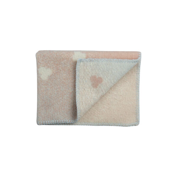 MELVIN Baby Size Throw, light pink/light blue, Røros Tweed