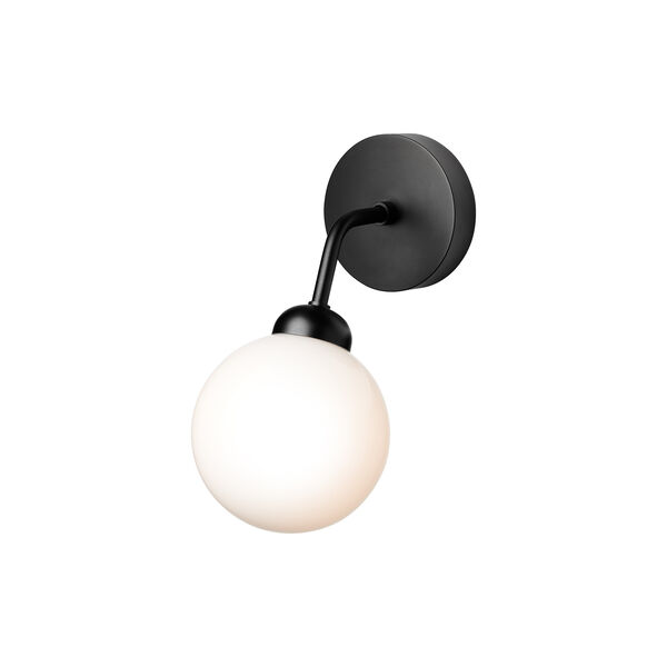 Apiales Wall Lamp, satin black/opal, Nuura