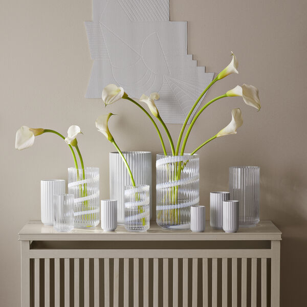 Lyngby Vas, swirl white, Lyngby Porcel&aelig;n