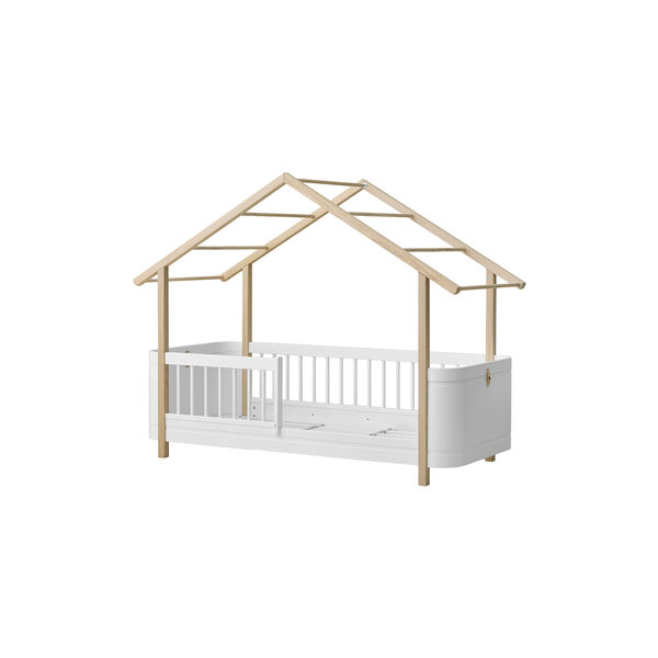 Wood Mini+ House Bed, white/oak, Oliver Furniture