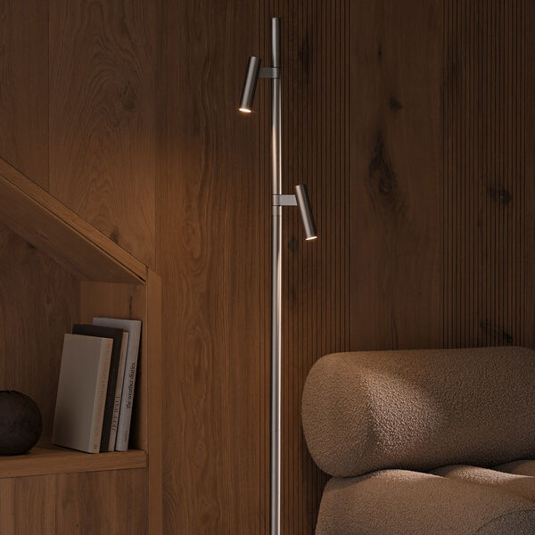 Makoto golvlampa, satin krom, Design For The People
