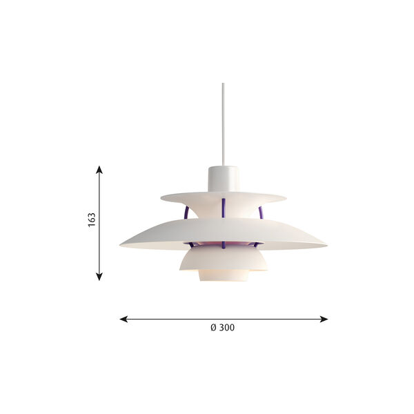 PH 5 Mini pendel, klassisk vit, Louis Poulsen