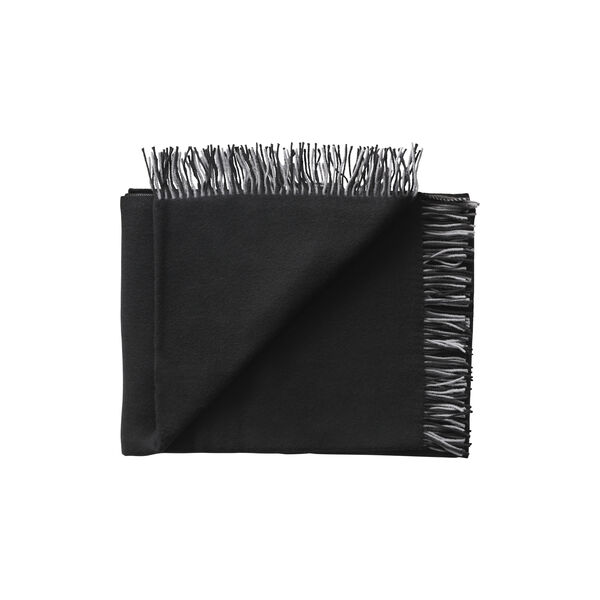 Secret Throw, 02201 granit/black, Silkeborg Uldspinderi