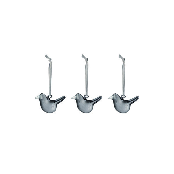 Mini glass birds 3set, grey, Iittala