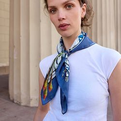 ASIAN GARDEN Scarf, bl&aring;, Bella Ballou