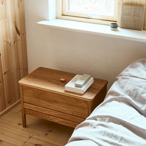 A Line Storage Bench, oak, Form & Refine