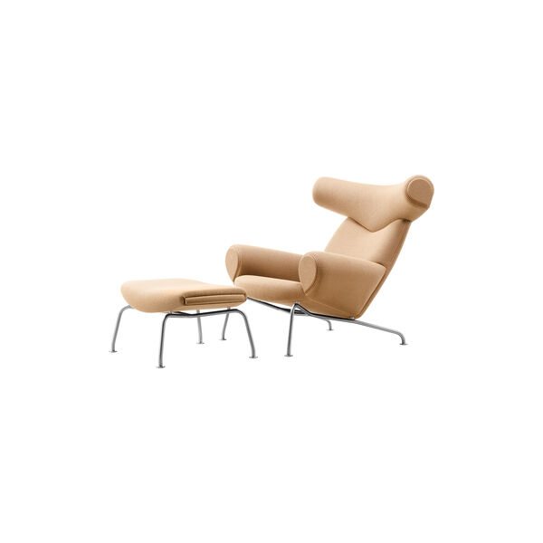 Wegner Ox Chair| Natural | F&aring;t&ouml;lj + Ottoman, Fredericia Furniture