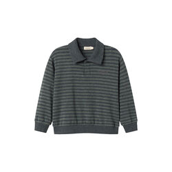 Thanos Polo Sweat, forest stripe mel., MarMar Copenhagen