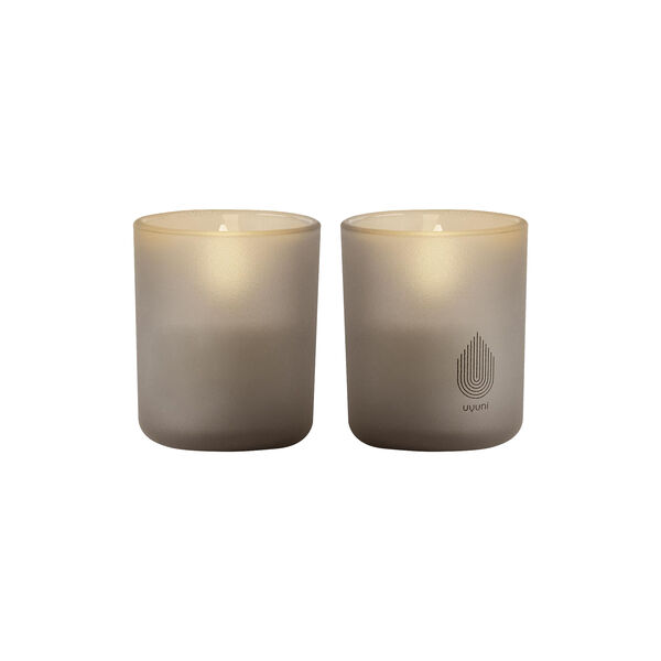 Glass Candle 2-pack, sandstone, Uyuni Lighting