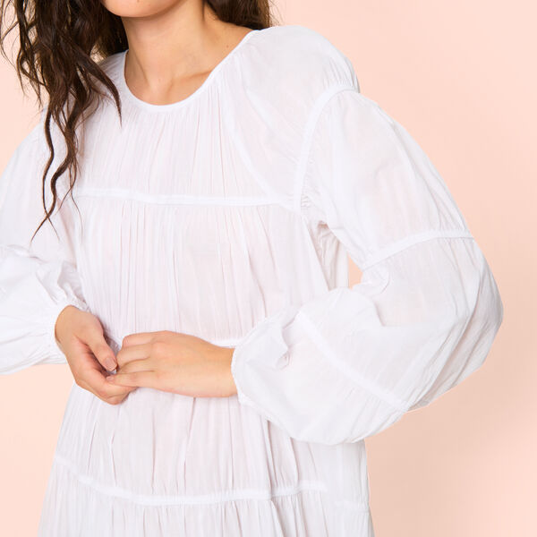 Vellum voile lång klänning, white, BITTE KAI RAND