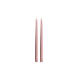 LED Smooth taper candle 2 pcs | H 32 | Rose power, Uyuni Lighting