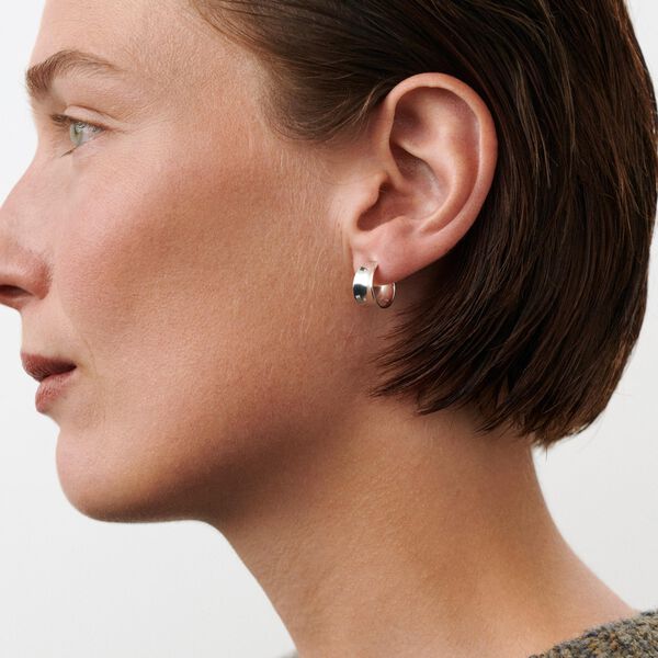 Reflection Hoops Small, silverpl&auml;terat, Pernille Corydon Jewellery