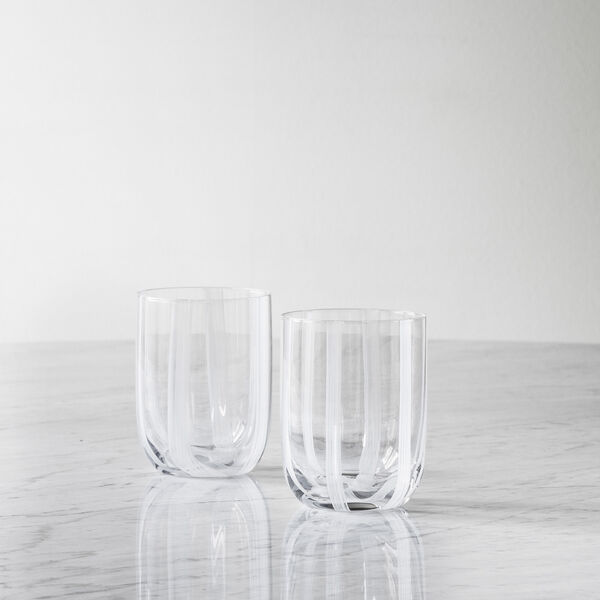Stripe Glass 39 cl, white stripes Stripe Glass 39 cl, white stripes, Normann Copenhagen