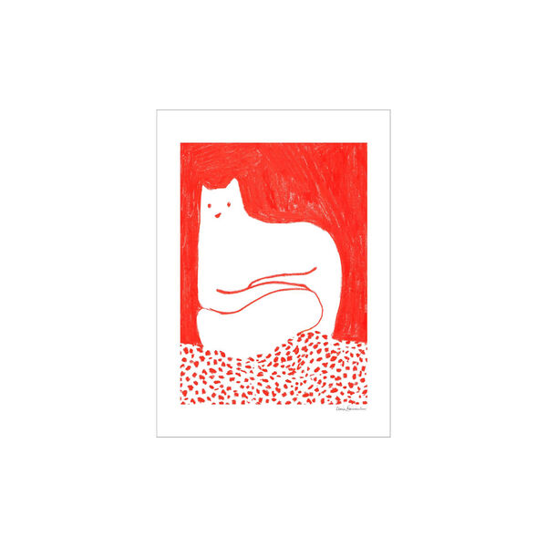 Cat in Red, Poster & Frame