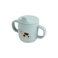 Tiny Farm Silicone Spout Cup 2-handle, blue, Done by Deer